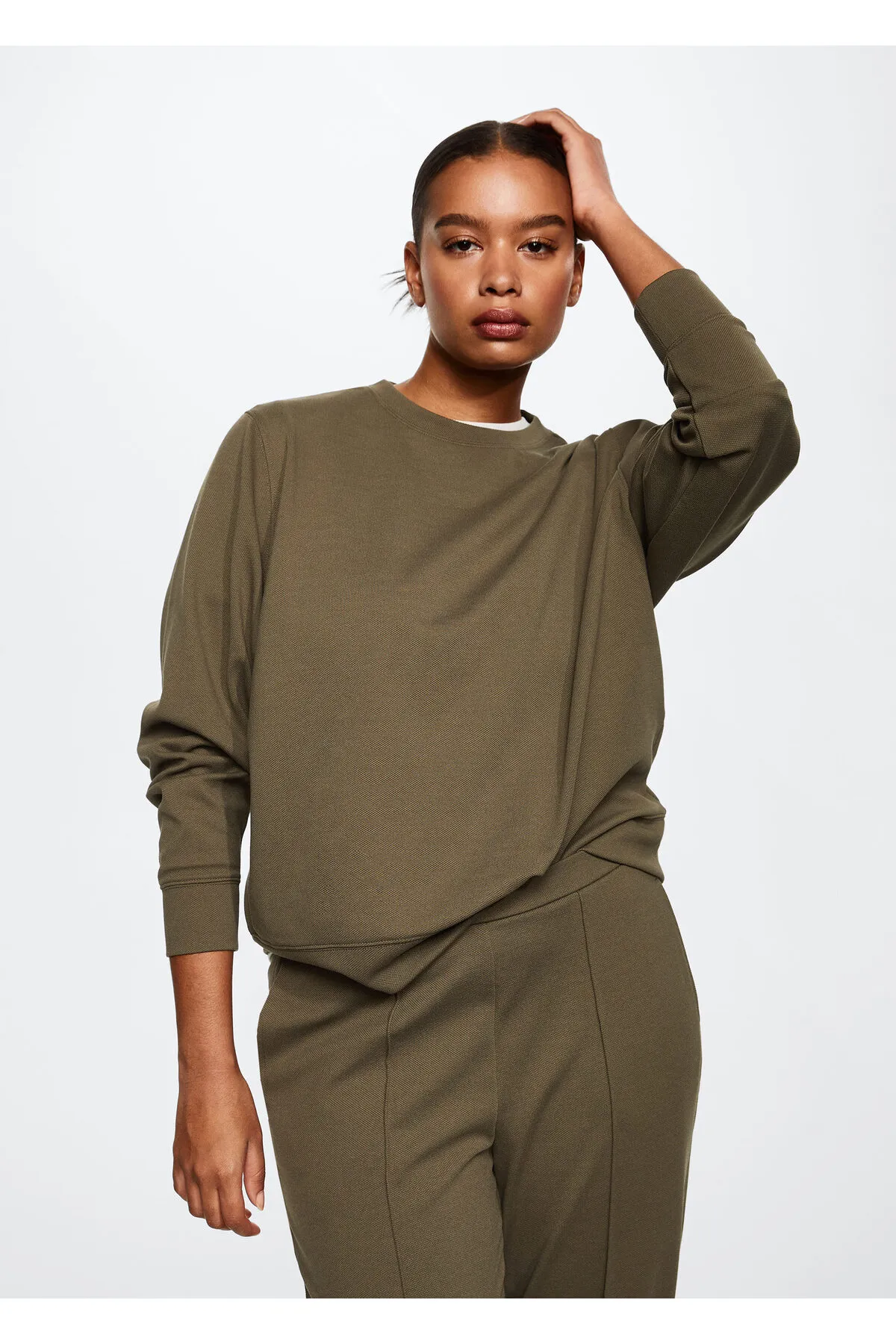 MANGO  Khakifarbenes Damen-Sweatshirt 37063840