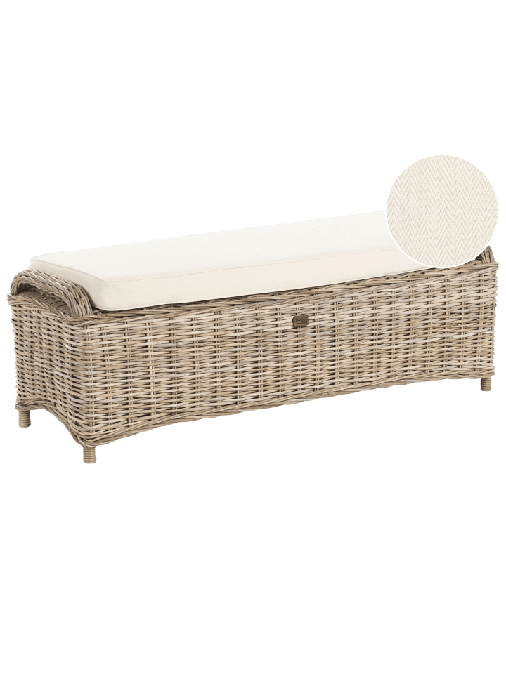 Beliani Gartenbank SUSUA in /Weiß - (W) 140 x (H) 49 x (L) 47 cm günstig kaufen onesize