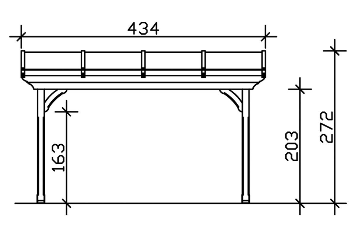 Skanholz Terrassendach Ravenna, BxT: 434x250 cm, Bedachung Doppelstegplatten, 434 cm Breite, verschiedene Tiefen