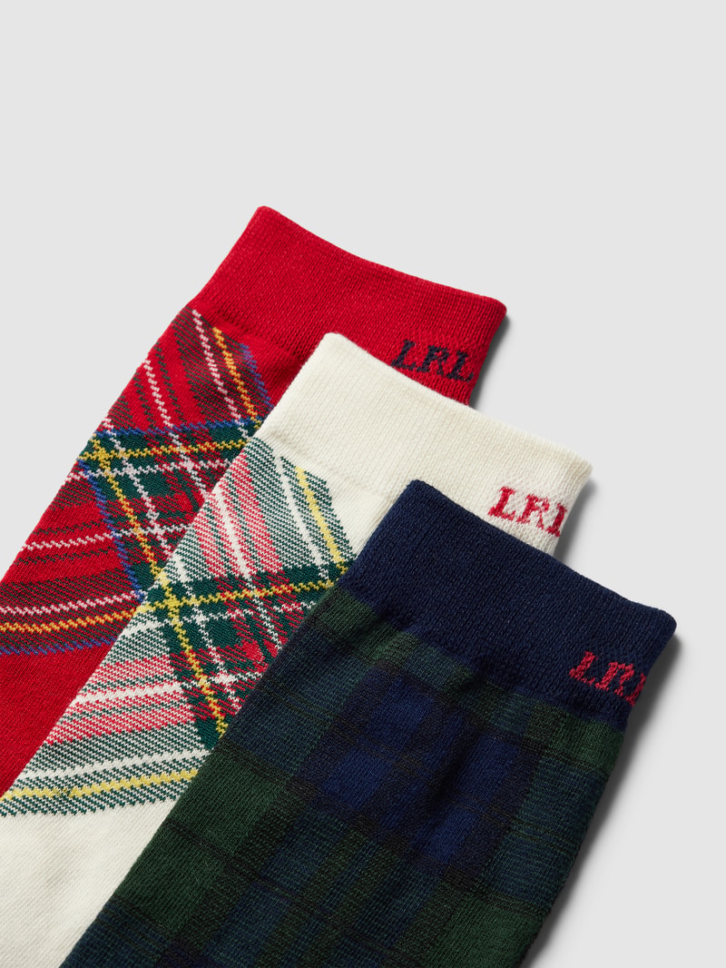 Socken mit Label-Details im 3er-Pack in rot