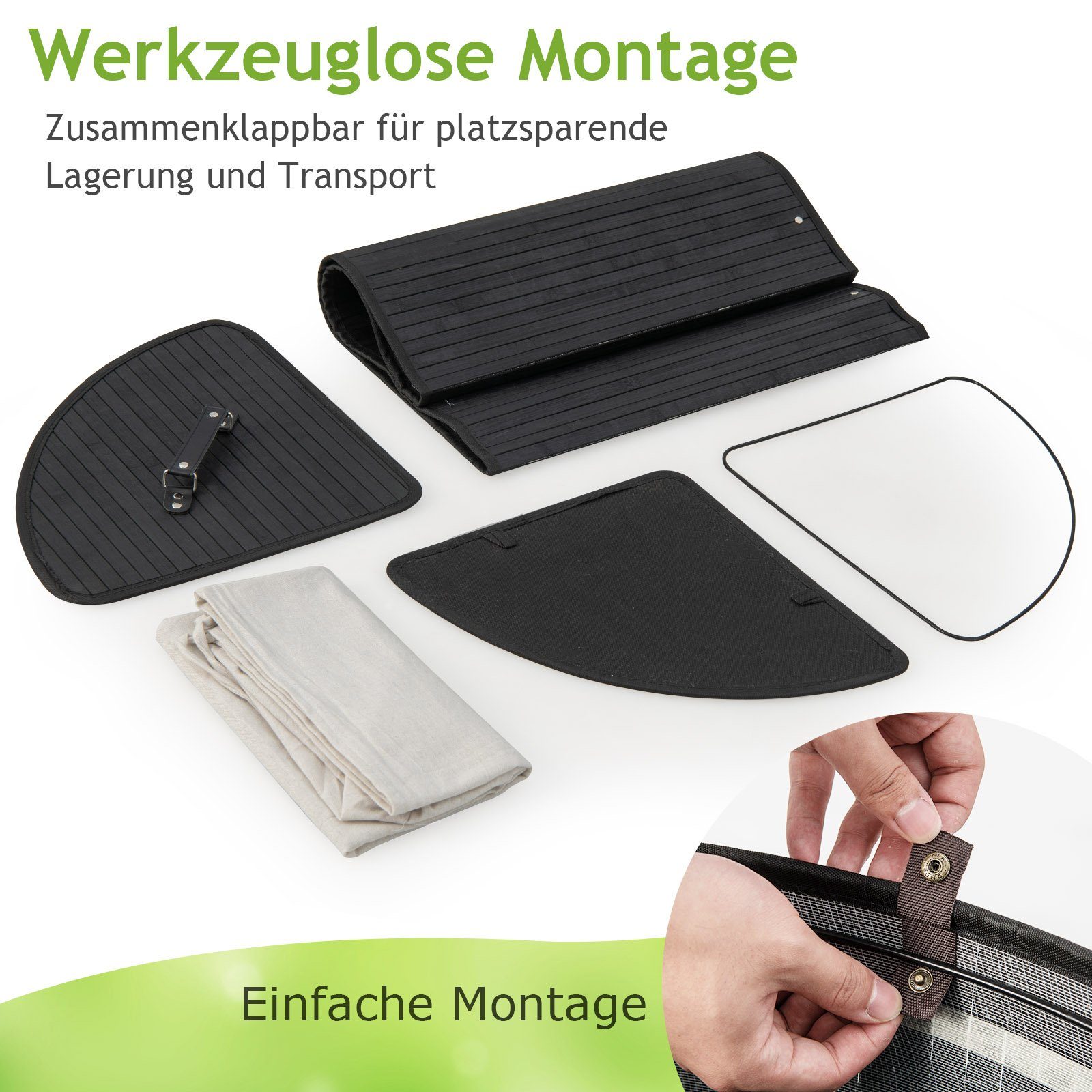 COSTWAY Wäschekorb, mit Deckel, 58L, Bambus, mit ausnehmbarer Innentasche