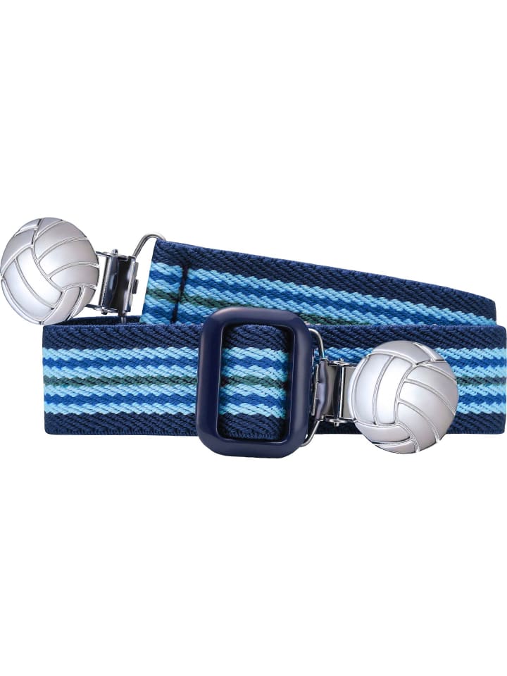 Playshoes Elastik-Gürtel Fußball-Clip Ringel in Hellblau/Marine günstig kaufen