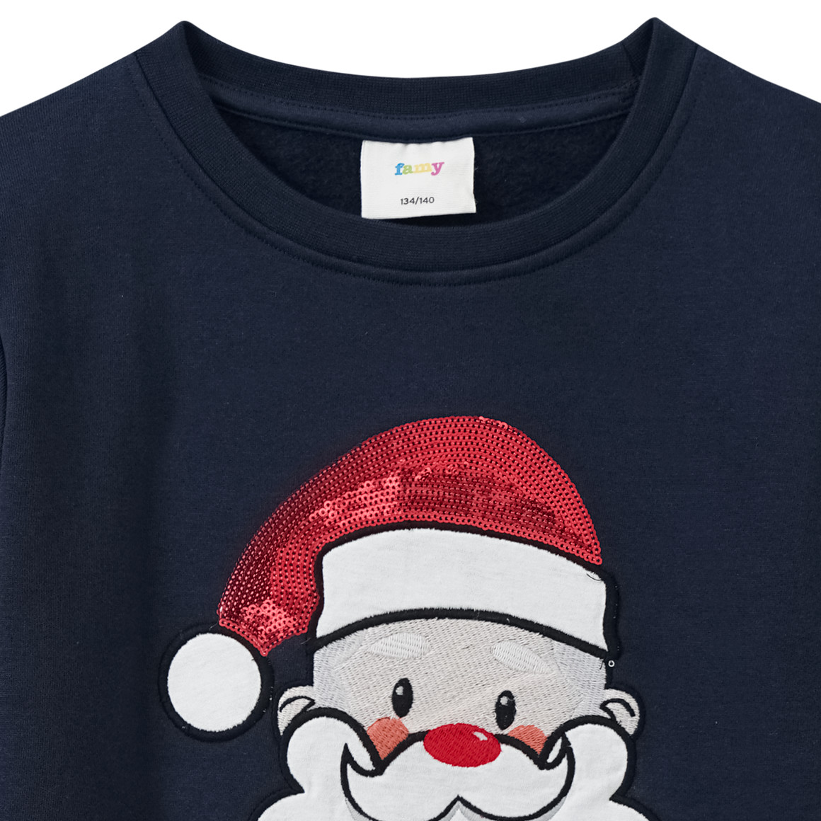 Mädchen Weihnachtssweatshirt mit Applikation dunkelblau
