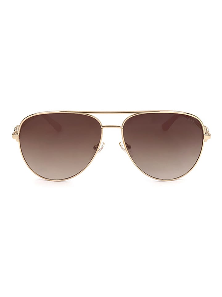 Guess Damen-Sonnenbrille in Gold/ Hellbraun günstig kaufen 64