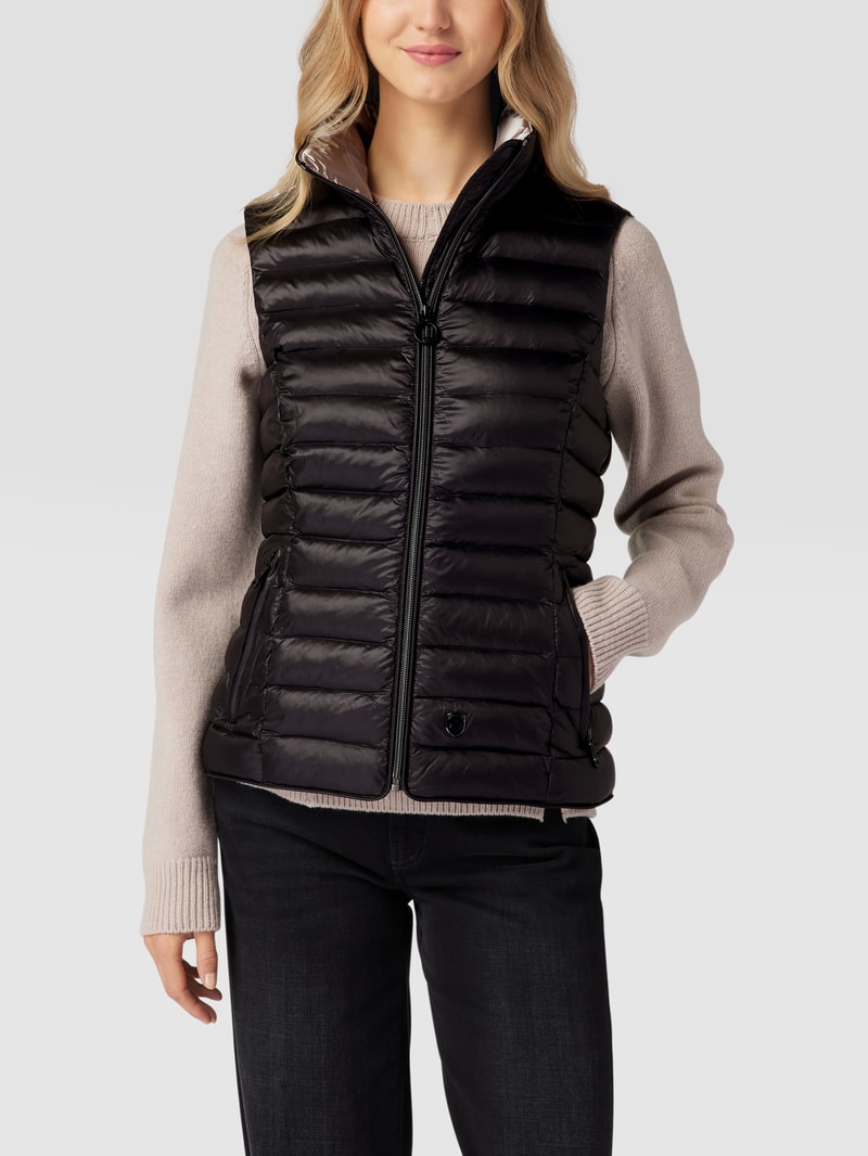 Steppweste mit Label-Applikation Modell 'Italy Vest' in schwarz