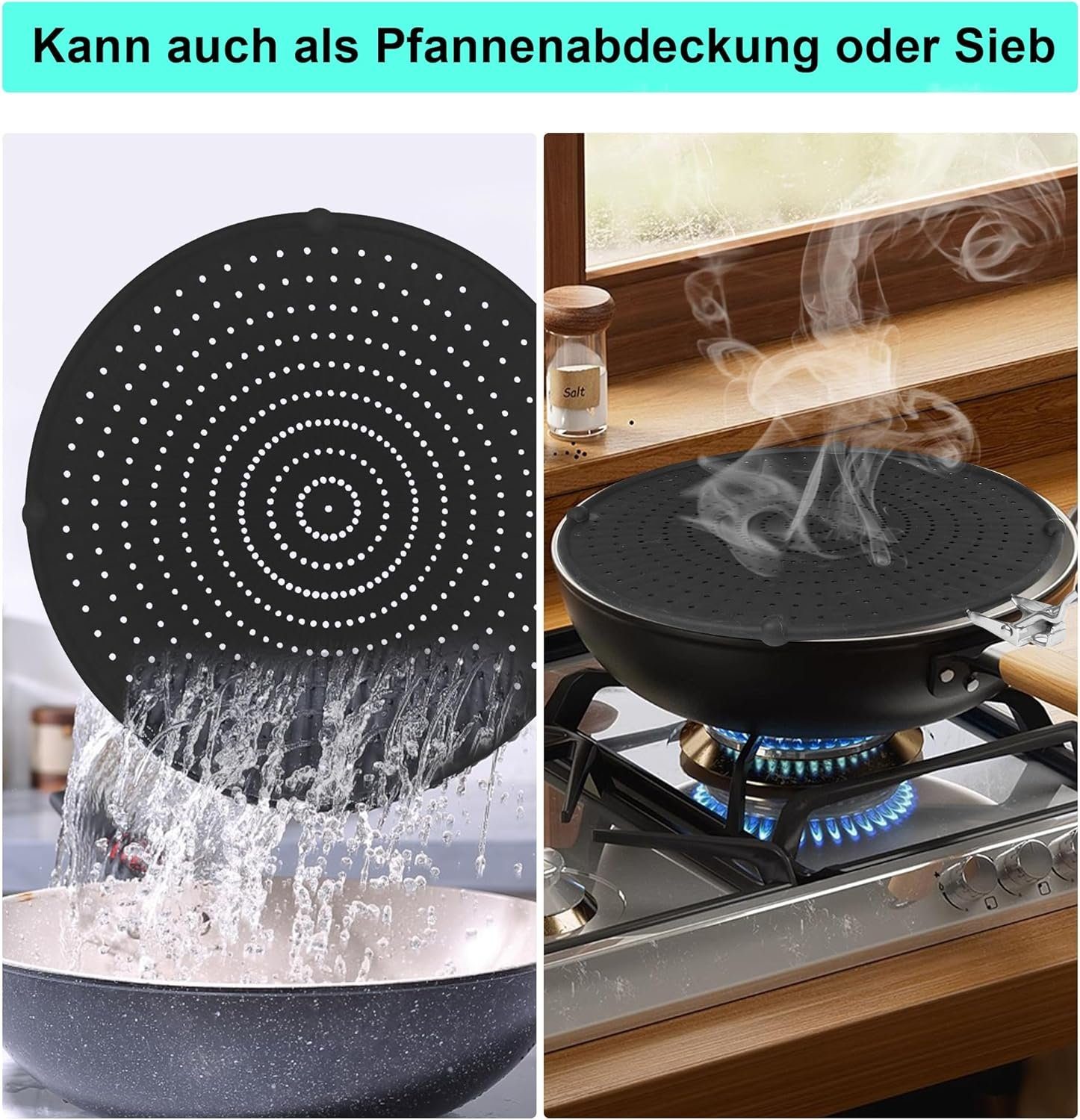 Runxizhou Spritzschutz Silikon Spritzschutz für Bratpfanne Mehrzweck-Spritzschutz Pfannen, (1-tlg)