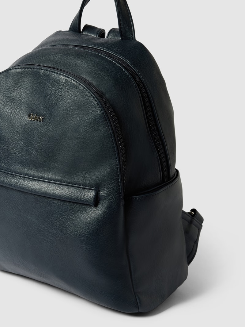 Rucksack mit Label-Detail Modell 'MINA' in dunkelblau