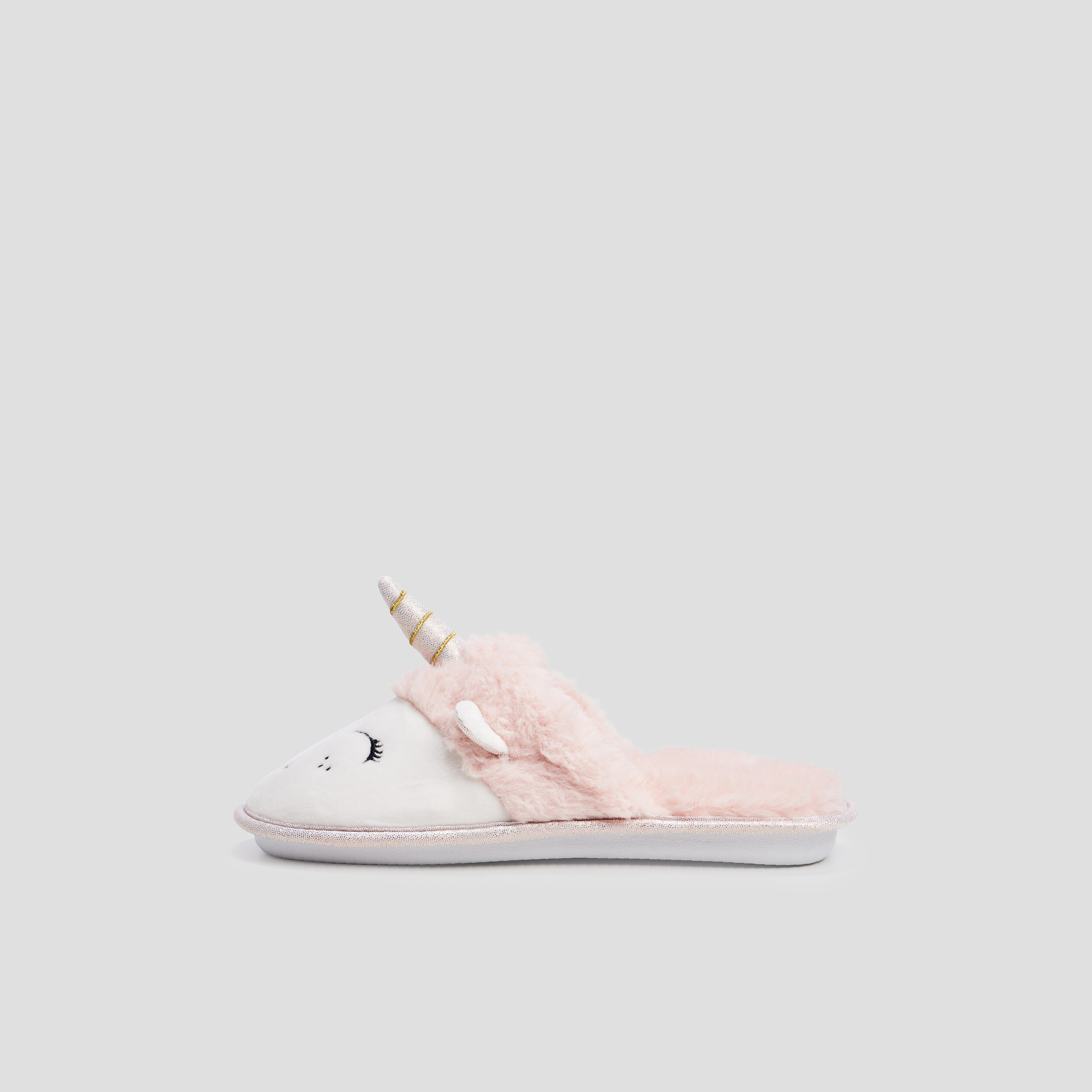 Chaussons mules fantaisie rose femme | La Halle