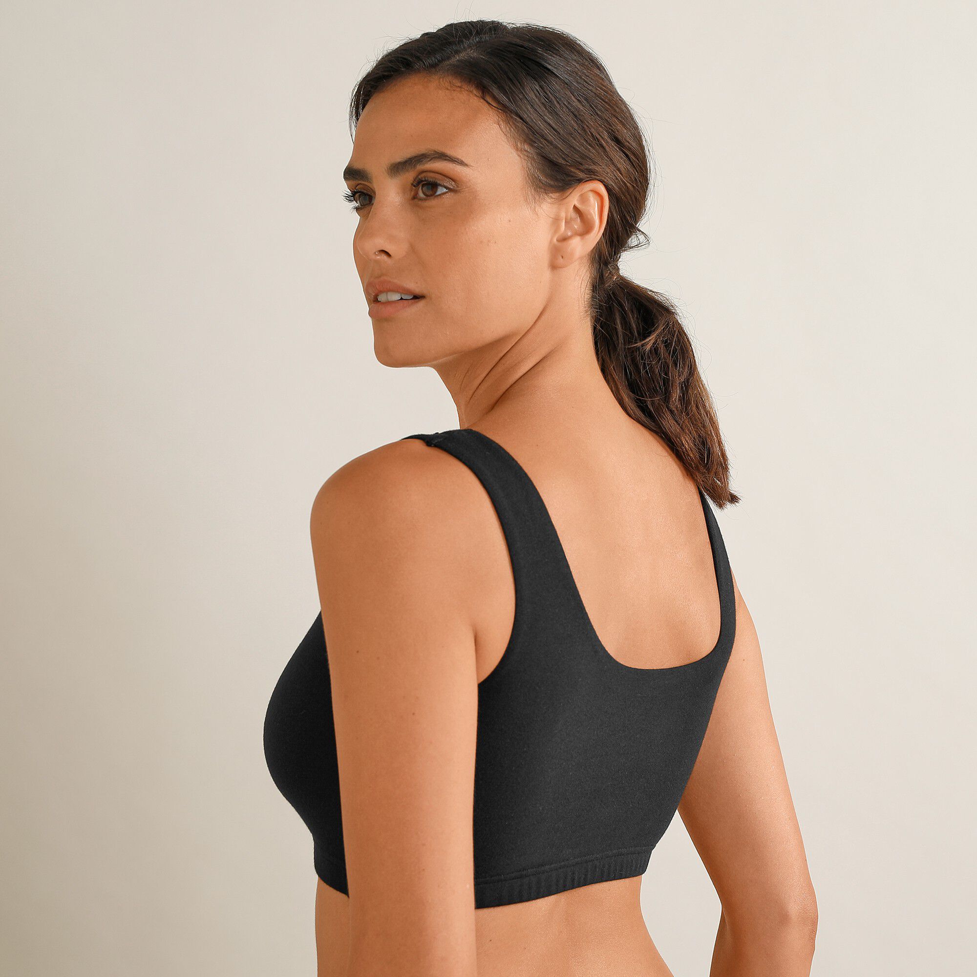Brassière confort coton stretch doublé sans armatures