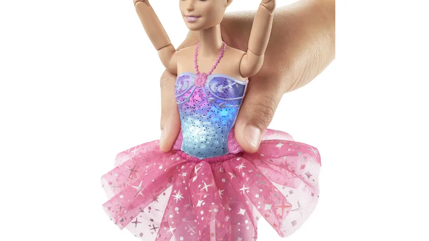 Barbie Dreamtopia Zauberlicht Ballerina (blond), Puppe mit Leucht-Kleid