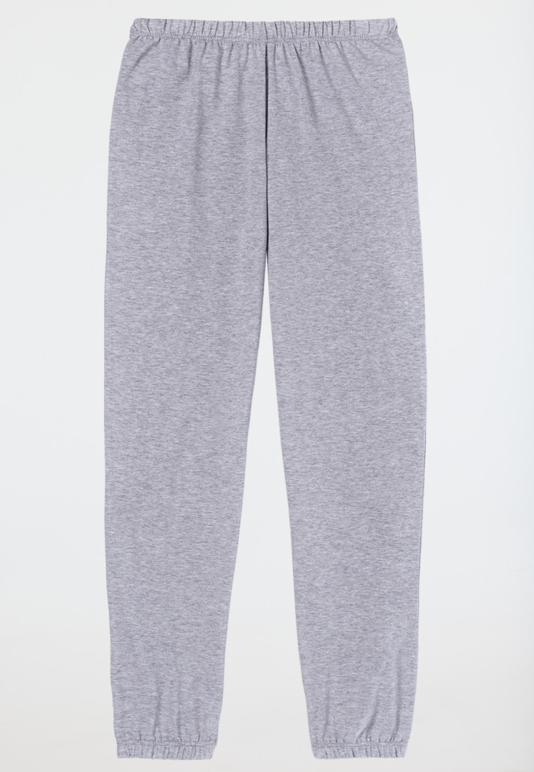 Schlafanzug lang Bündchen schwarz - Nightwear