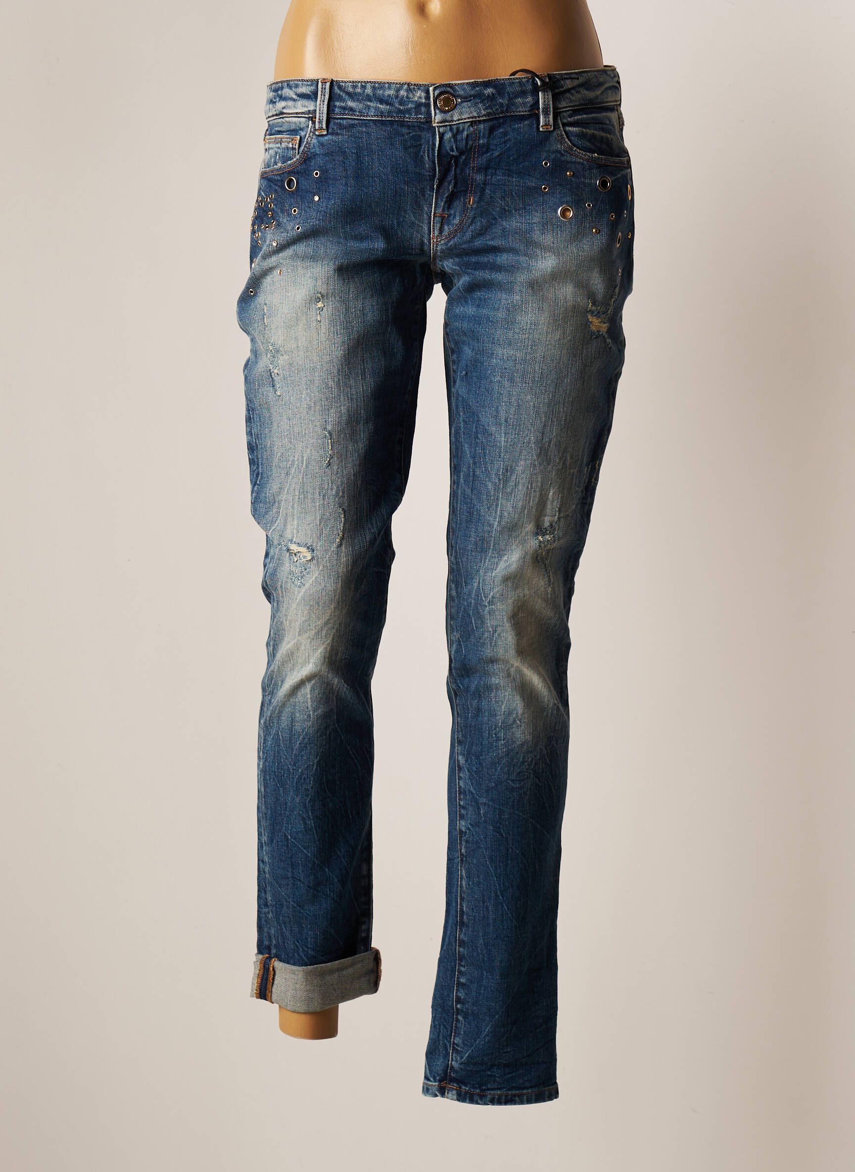 Guess Jeans Coupe Slim Femme couleur bleu