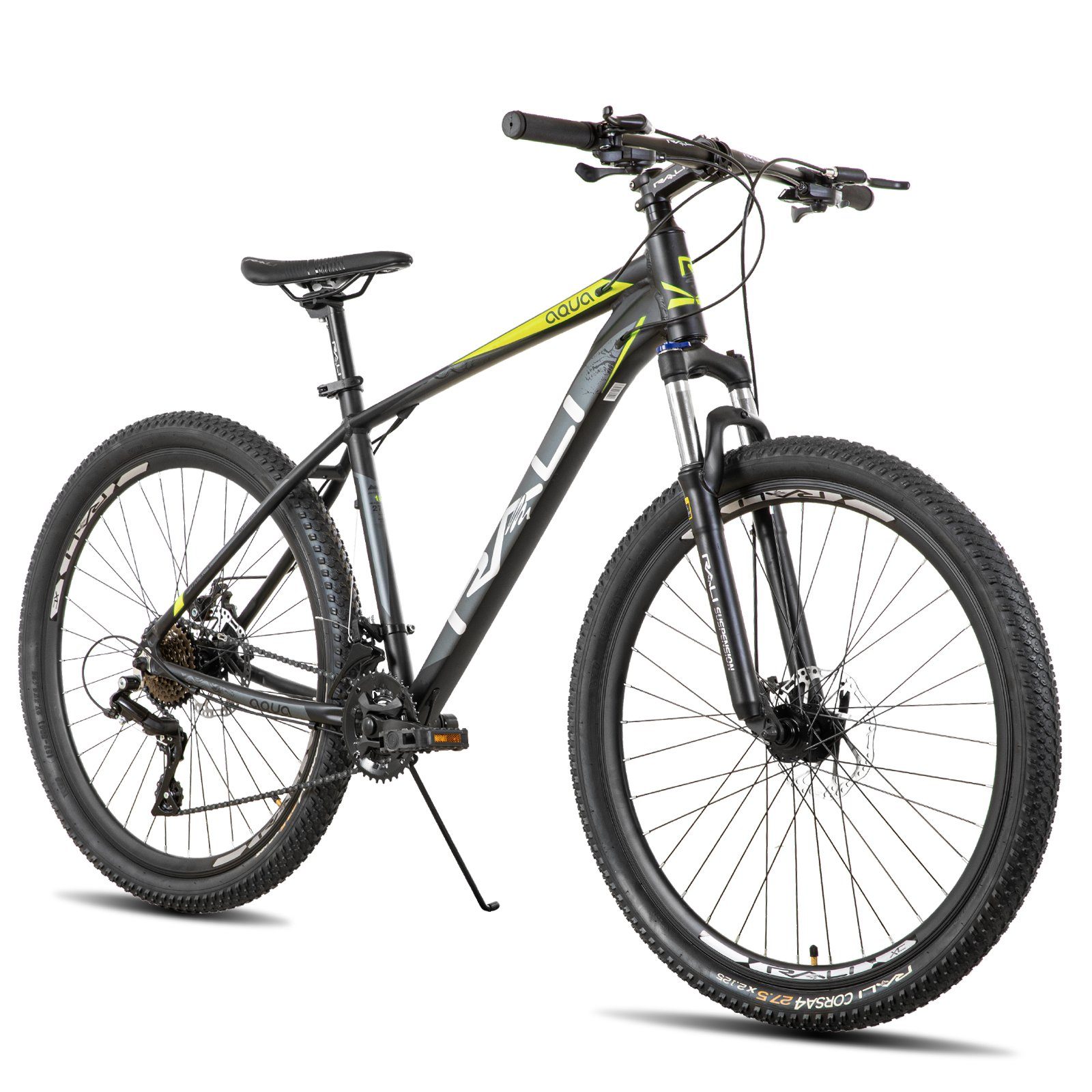 HILAND Mountainbike RALI 27,5 Zoll Hardtail MTB mit Aluminiumrahmen,Scheibenbremsen, 16 Gang Shimano, Kettenschaltung, (Set, mit Schutzblech set), für Damen und Herren 165 - 190 cm MTB Hardtail Fahrrad