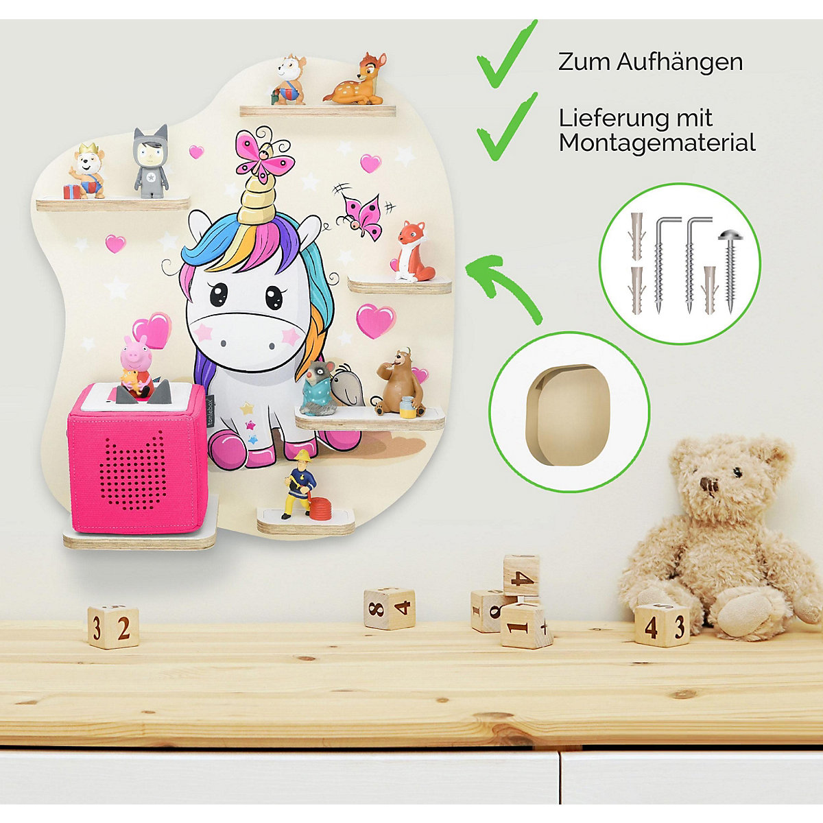 Regal für Musikbox Einhornliebe - geeignet für Toniebox