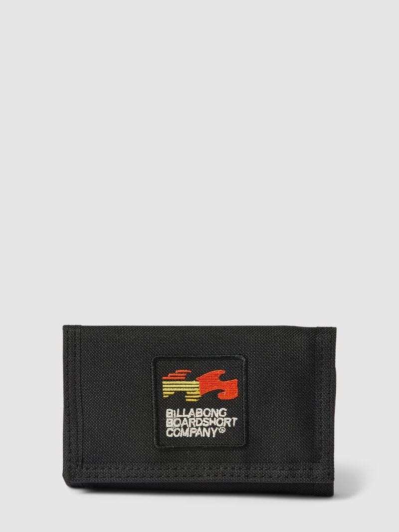 Portemonnaie mit Label-Stitching in schwarz