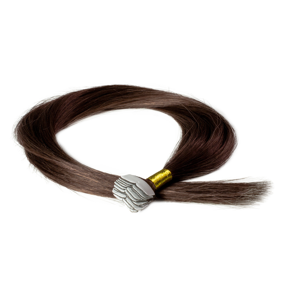 hair2heart Extensions adhesives Mini Tape Premium cheveux naturels #5 Marron chocolat extensions
