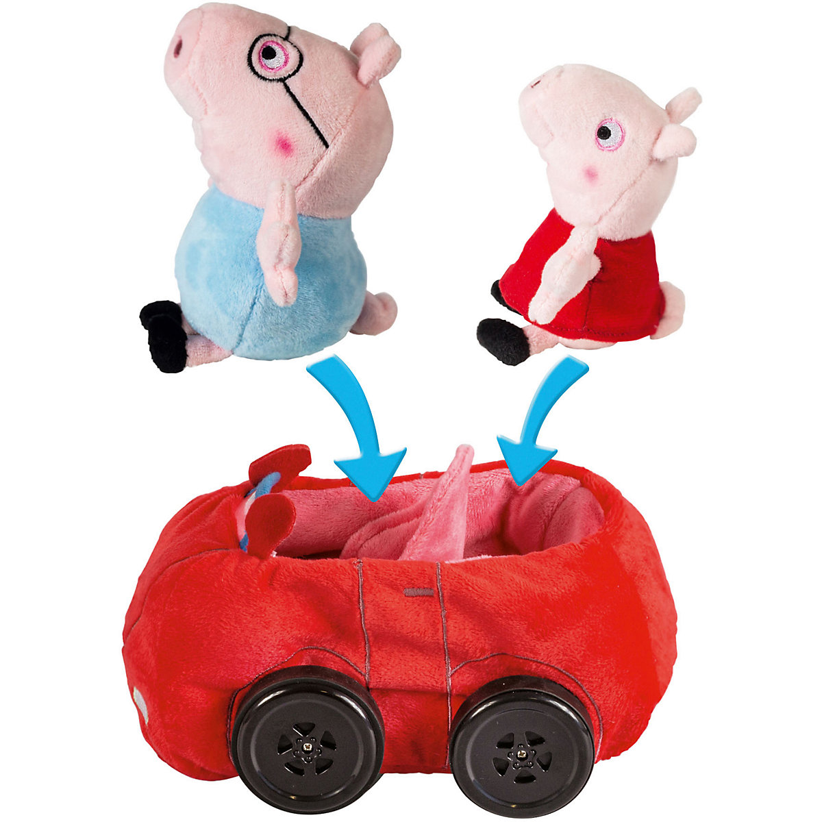 Mein erstes RC Auto Peppa Pig ferngesteuert, Revellino Plüsch Fahrzeug für Kinder ab 2 Jahren, 23 cm