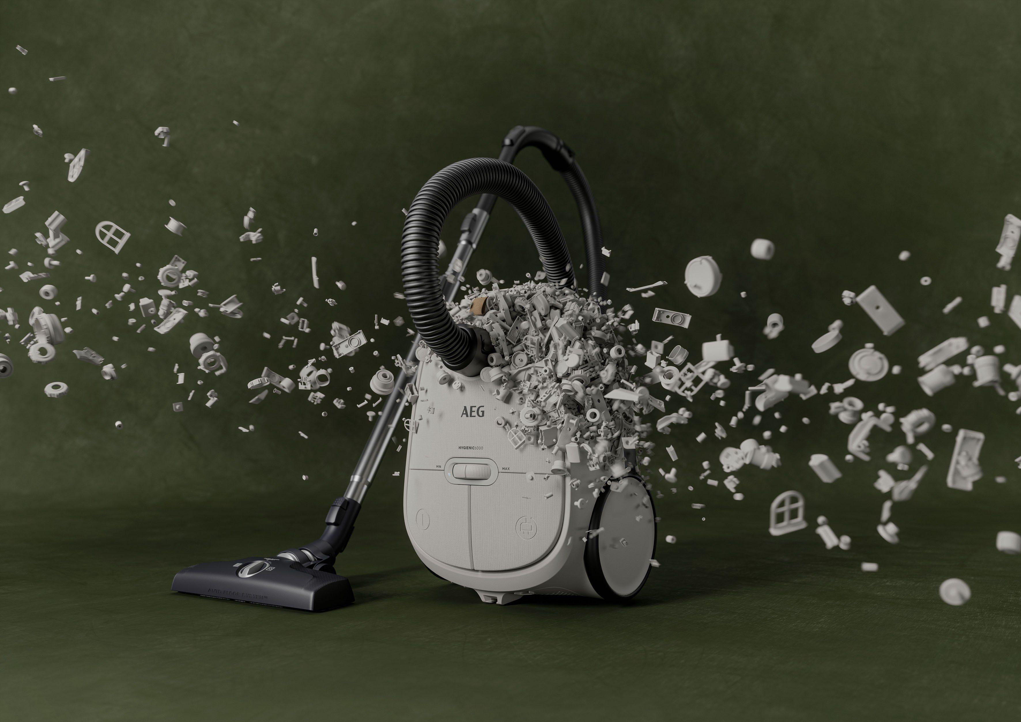AEG Bodenstaubsauger HYGIENIC 6000 (AB61H6SW), 850 W, mit Beutel, hohe Saugleistung, inkl. Zusatzdüsen, 50 % Recyclingkunststoff