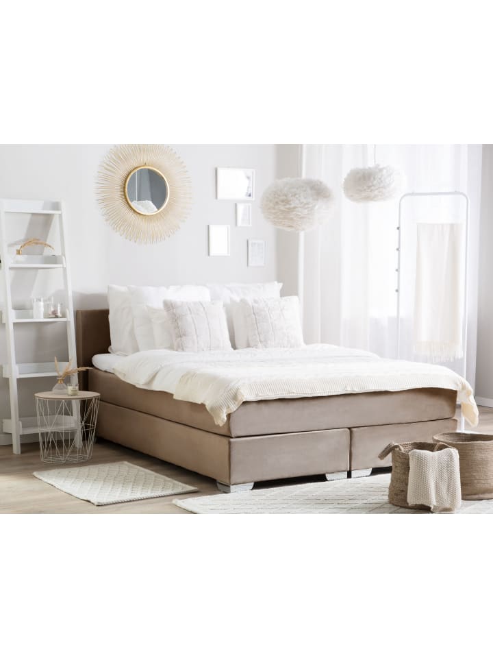 Beliani Boxspring Bett CONSUL in Beige/Silber - (W) 171 x (H) 91 x (L) 212 cm günstig kaufen onesize