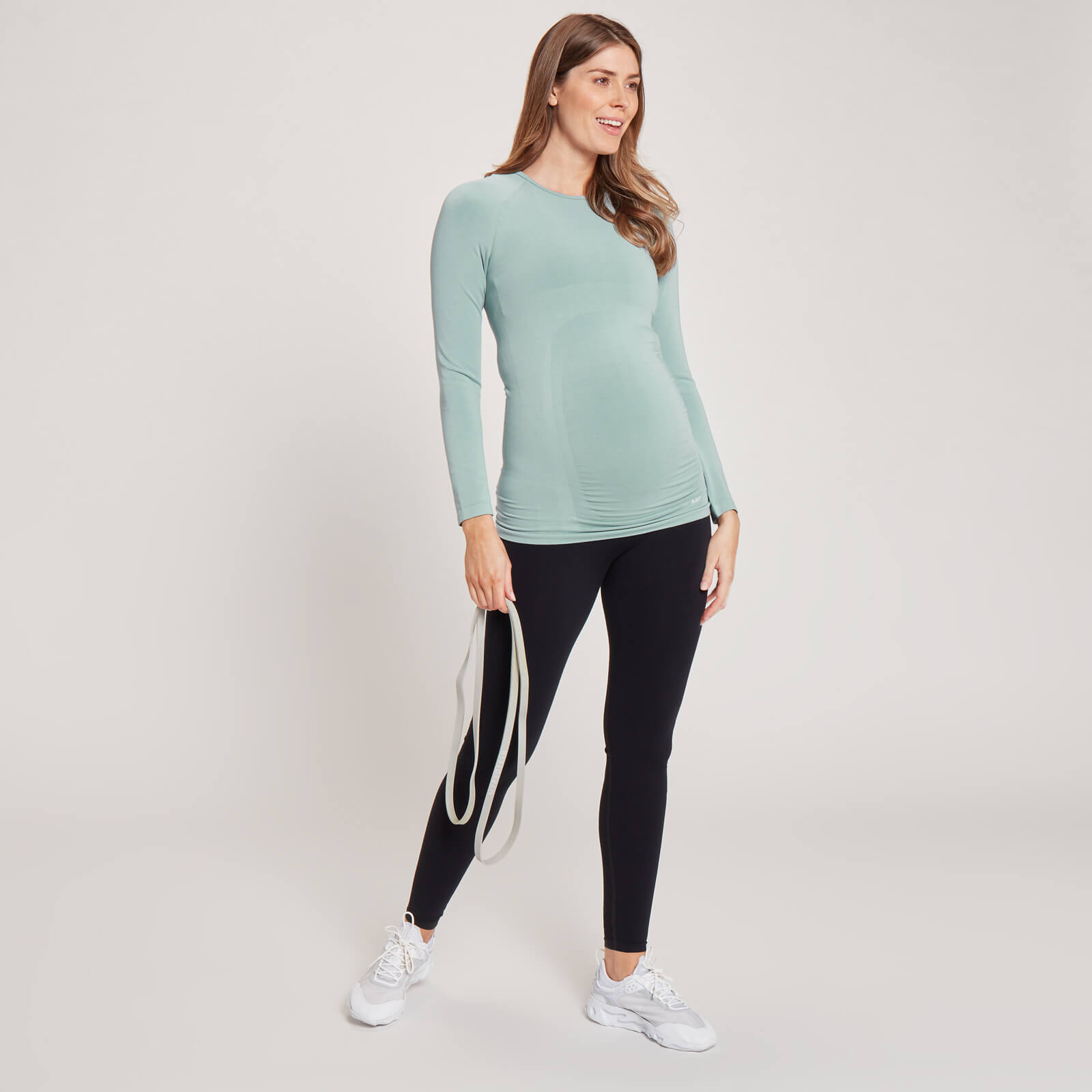T-shirt de maternité sans coutures à manches longues MP pour femmes – Bleu glacé