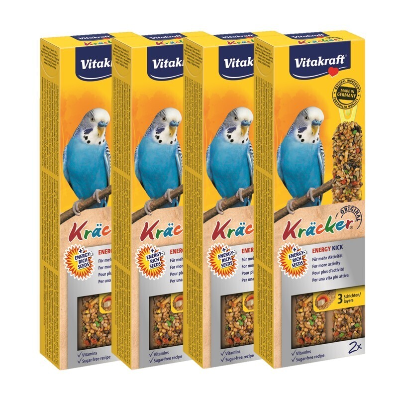 Vitakraft Snacks Vitakraft Kräcker Wellensittich 4x2er Energie-Kick
