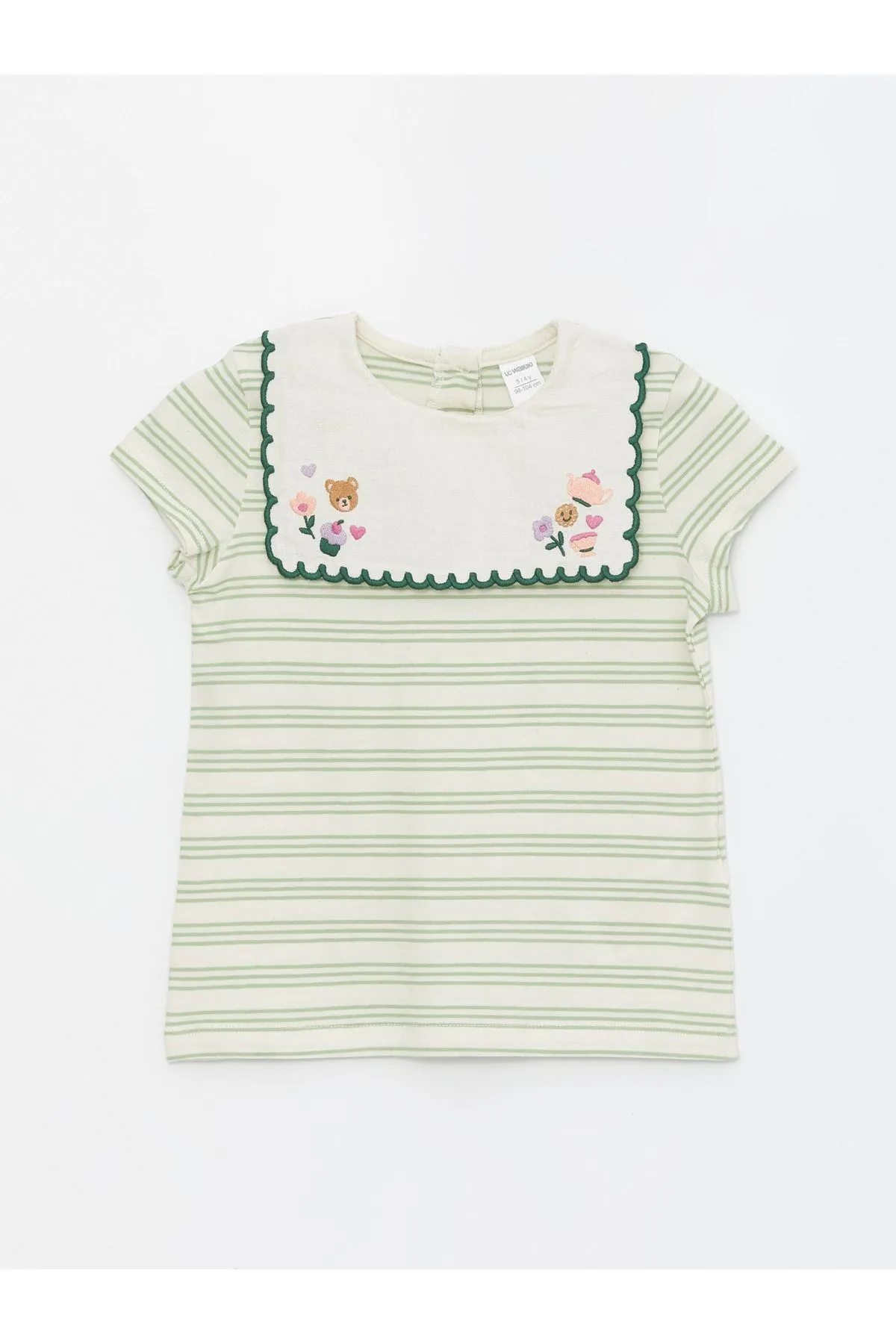 LC Waikiki  Kurzarm-Bluse und Leggings für Babys mit Rundhalsausschnitt, bestickt, 2er-Set