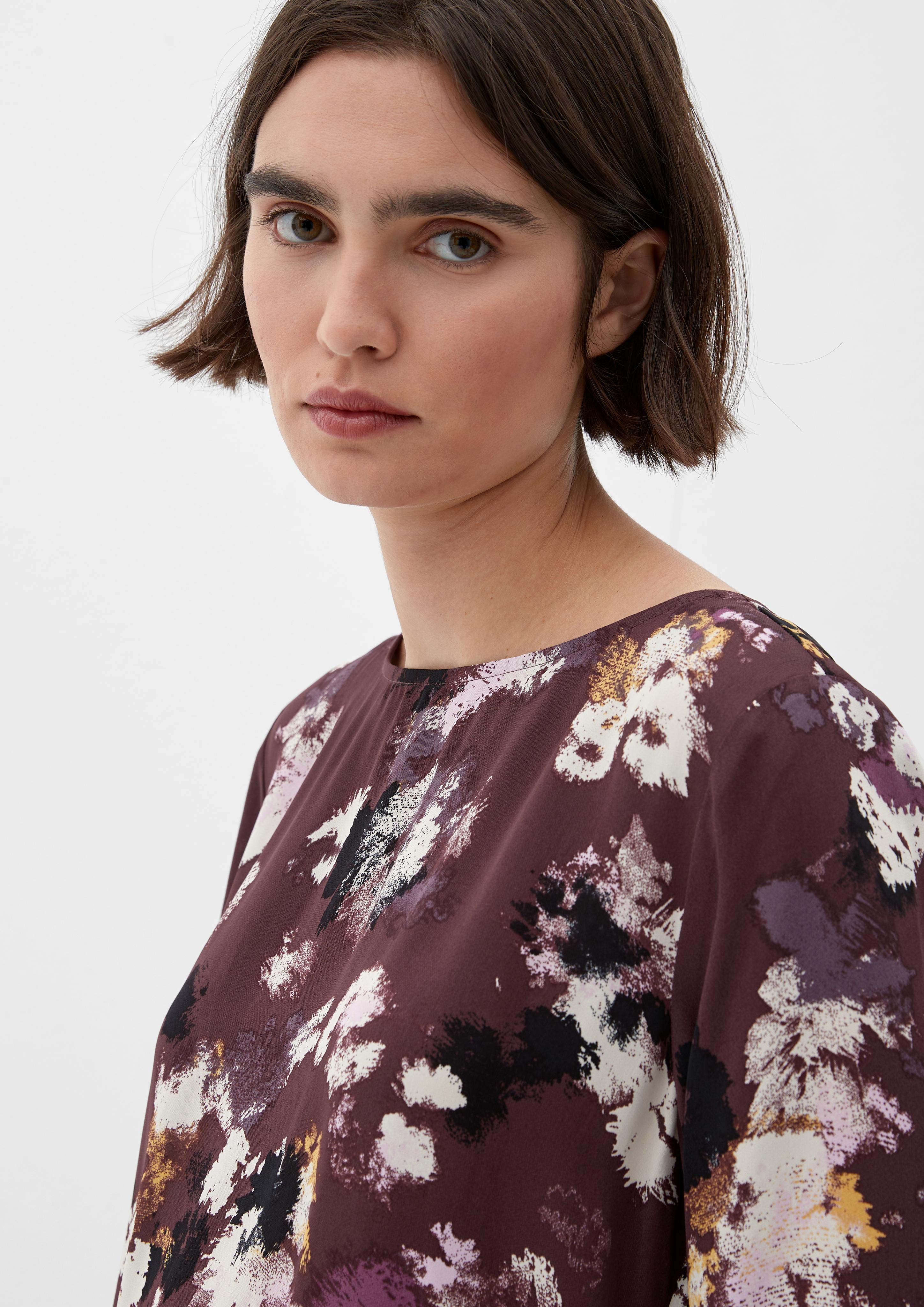 Viskosebluse mit offener Kellerfalte  2122181-49A0