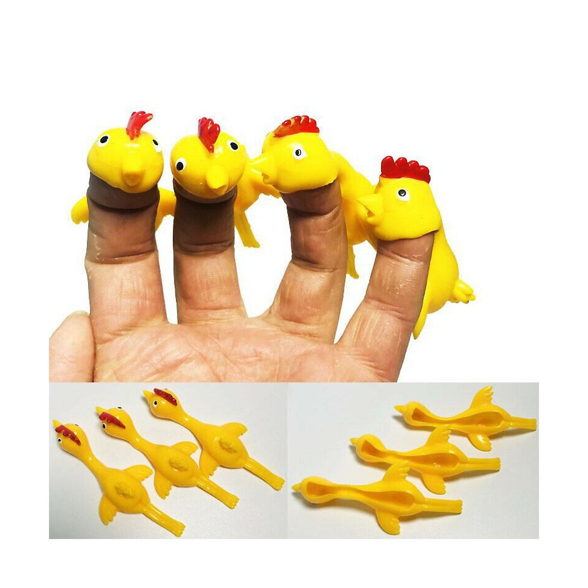 Fingerspielzeug Katapult Fliegende Hühner - 5 tlg Mitgebsel
