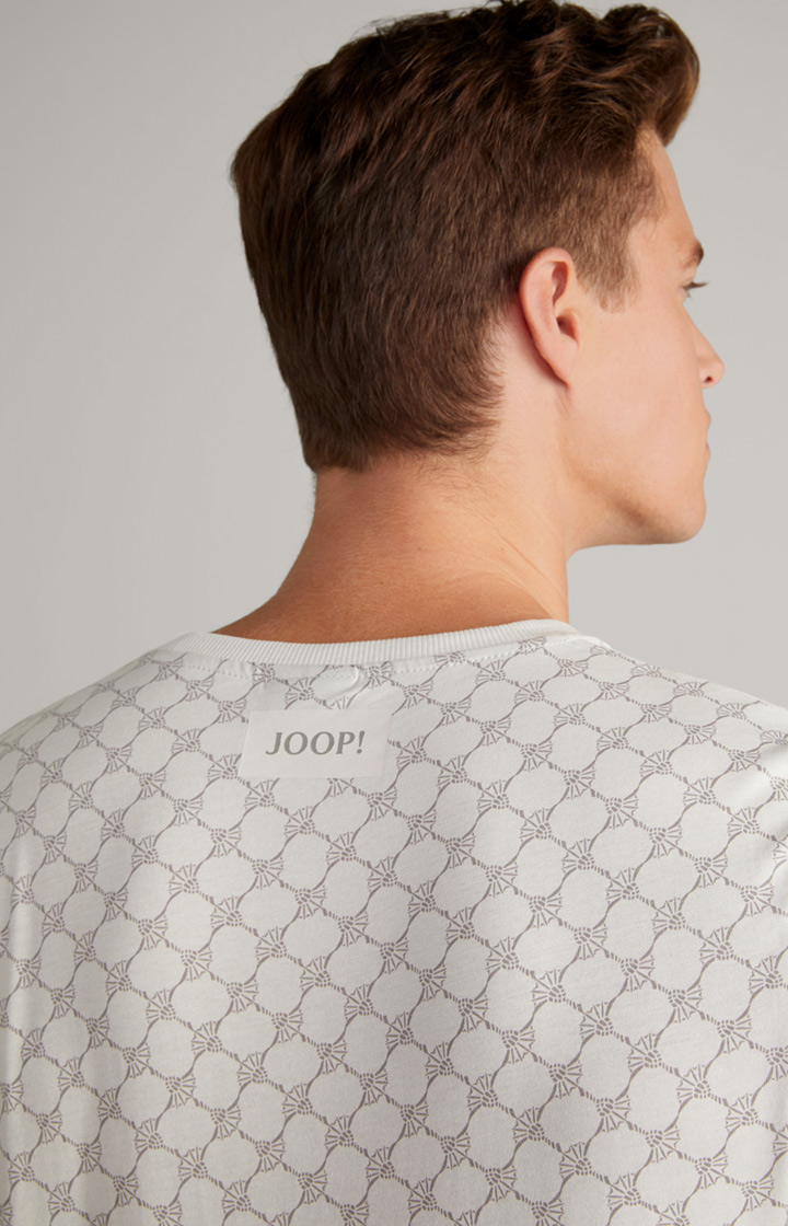 Loungewear T-Shirt in Offwhite/Grau gemustert