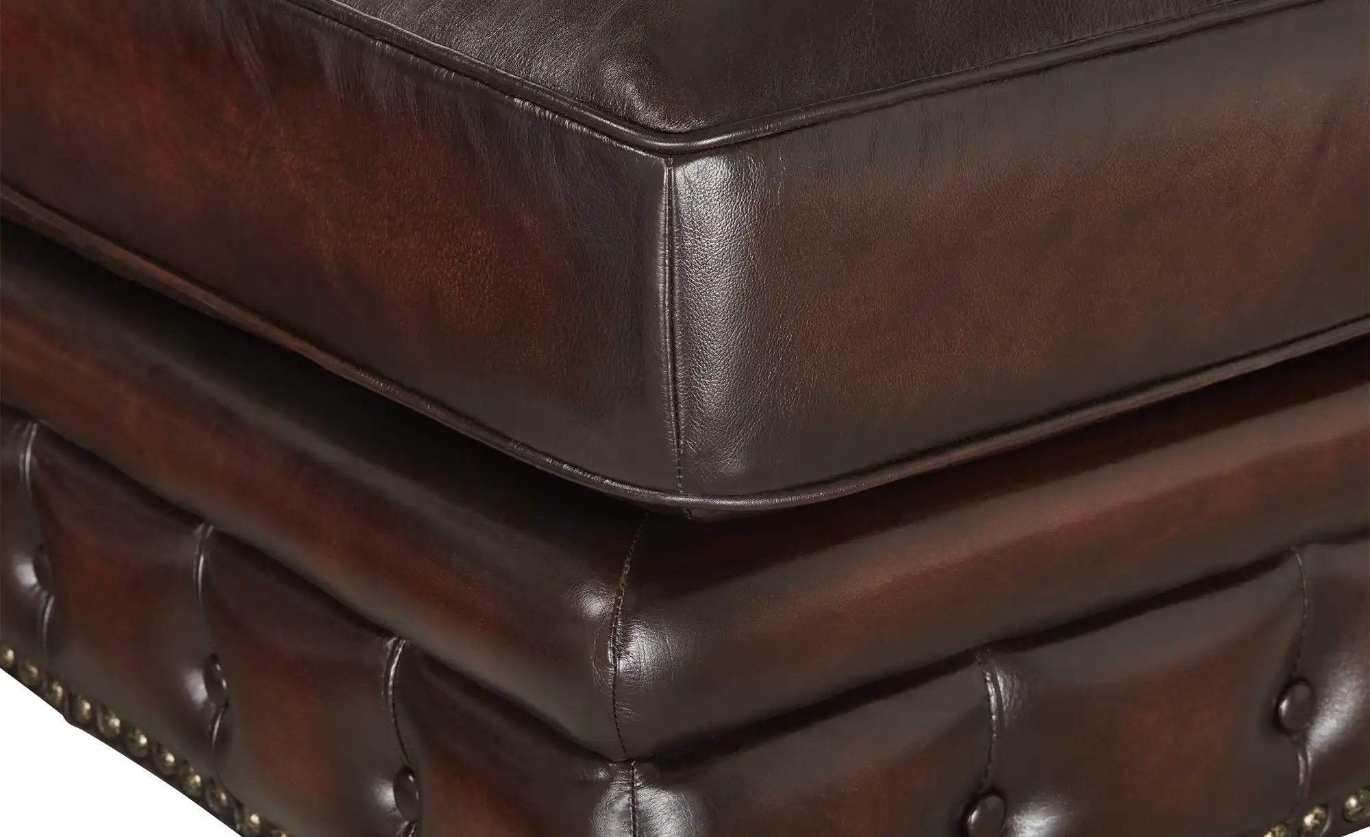 Primo Ecksofa Bezug aus Echtleder Chesterfield