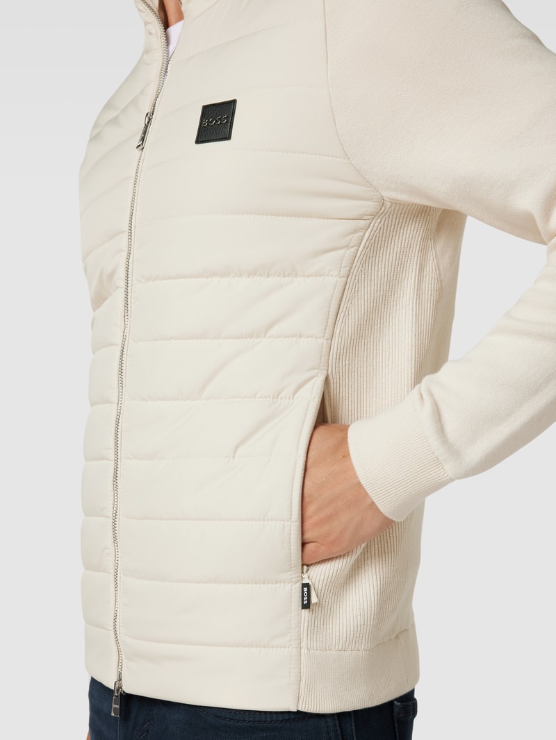 Strickjacke mit Zweiwege-Reißverschluss Modell 'Medesimo' in offwhite