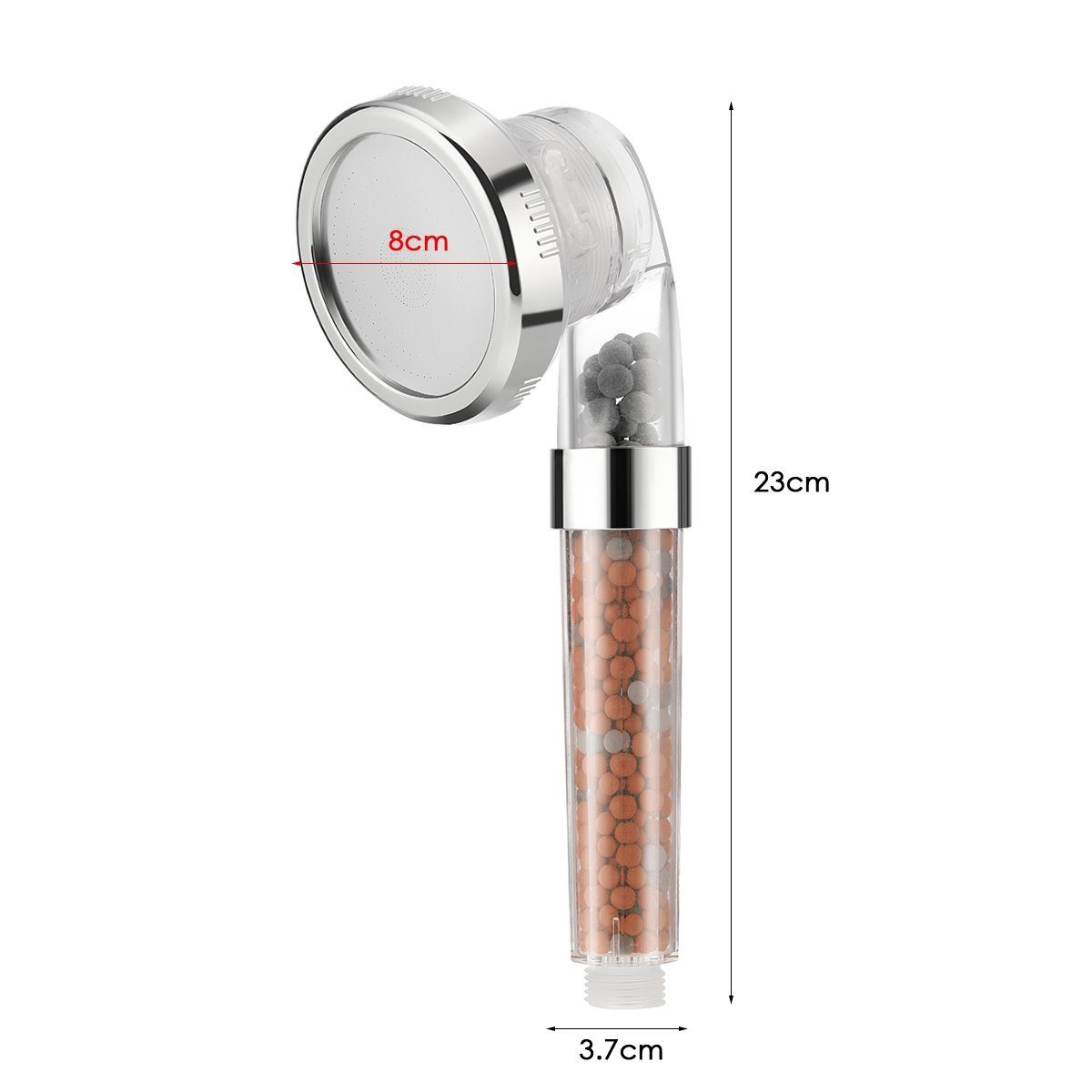 iscooter Handbrause Duschkopf Wassersparend, mit 3 Strahlarten, mit 3-Lagen-Filtration, (Set), mit Öko Ionen Filter Mineralsteinen, Druckerhöhend, Schlauch 1,5M