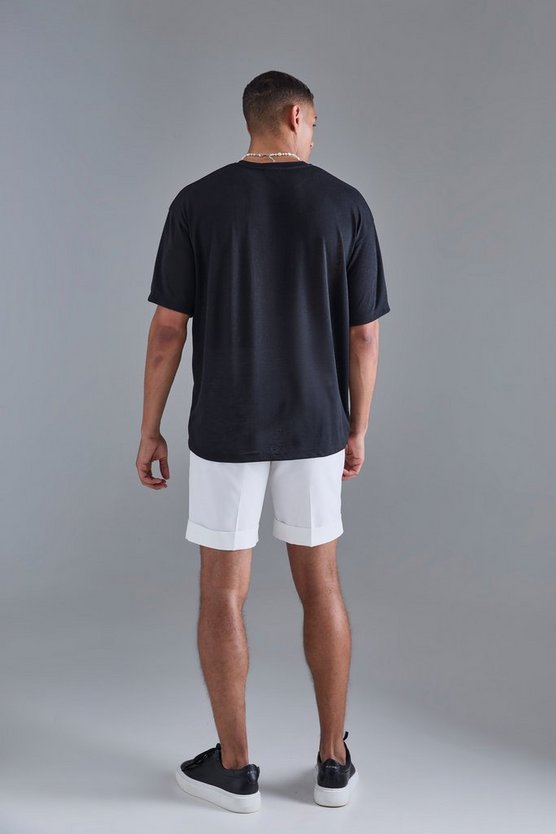 Oversize Mesh T-Shirt mit Limited 3D Stickerei