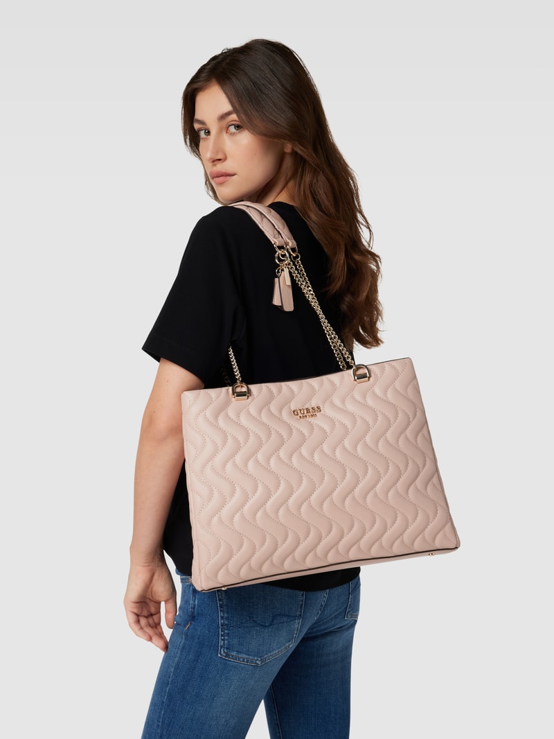 Tote Bag mit Steppnähten Modell 'ECO' in altrosa