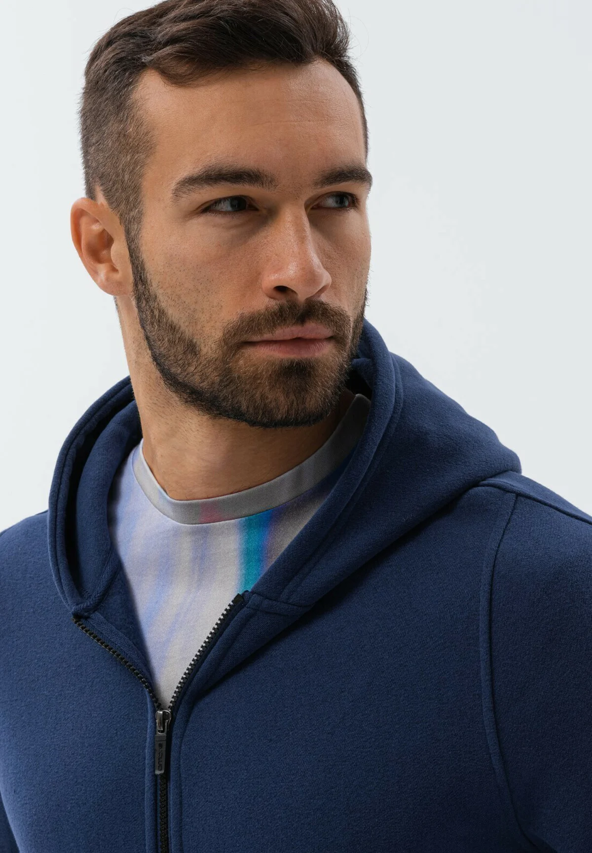 Sudadera con cremallera y estampados ombré
