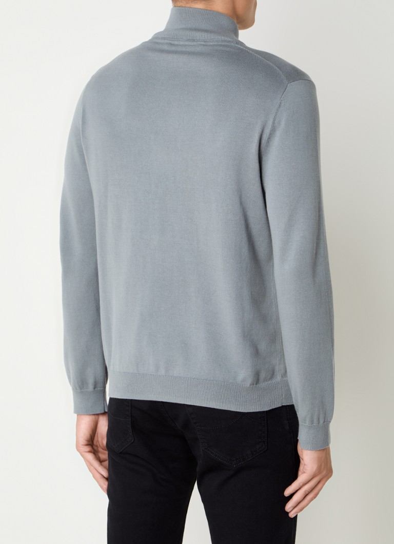 Airforce Fine-knit sweater with half zip and logo