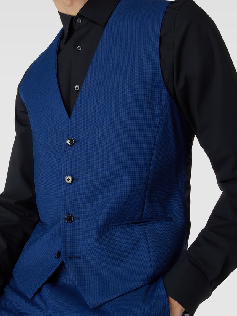 Regular Fit Anzugweste mit Paspeltaschen Modell 'Vin' in royalblau