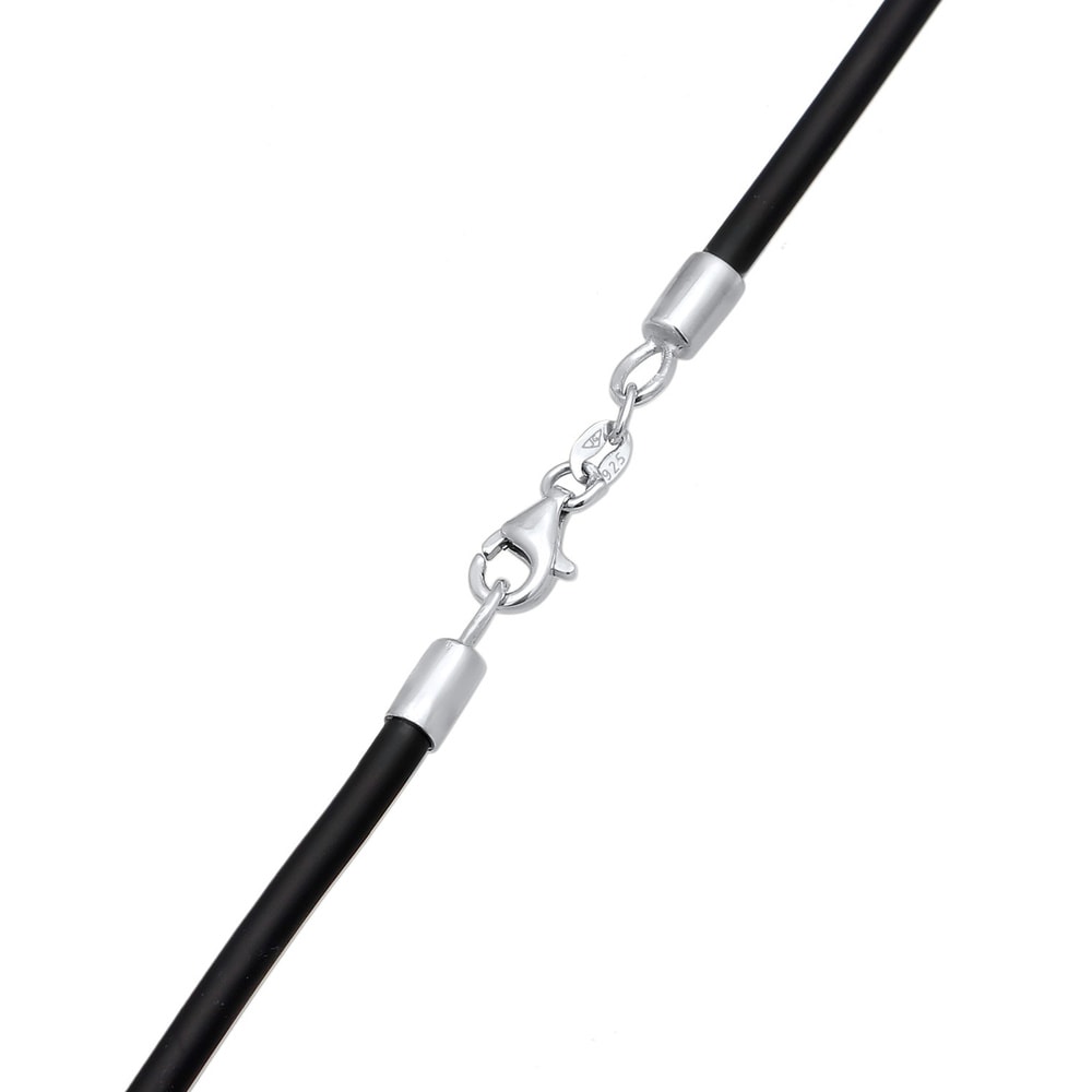 KUZZOI KUZZOI Collier Hommes Basic Intemporel avec caoutchouc en argent sterling 925 collier