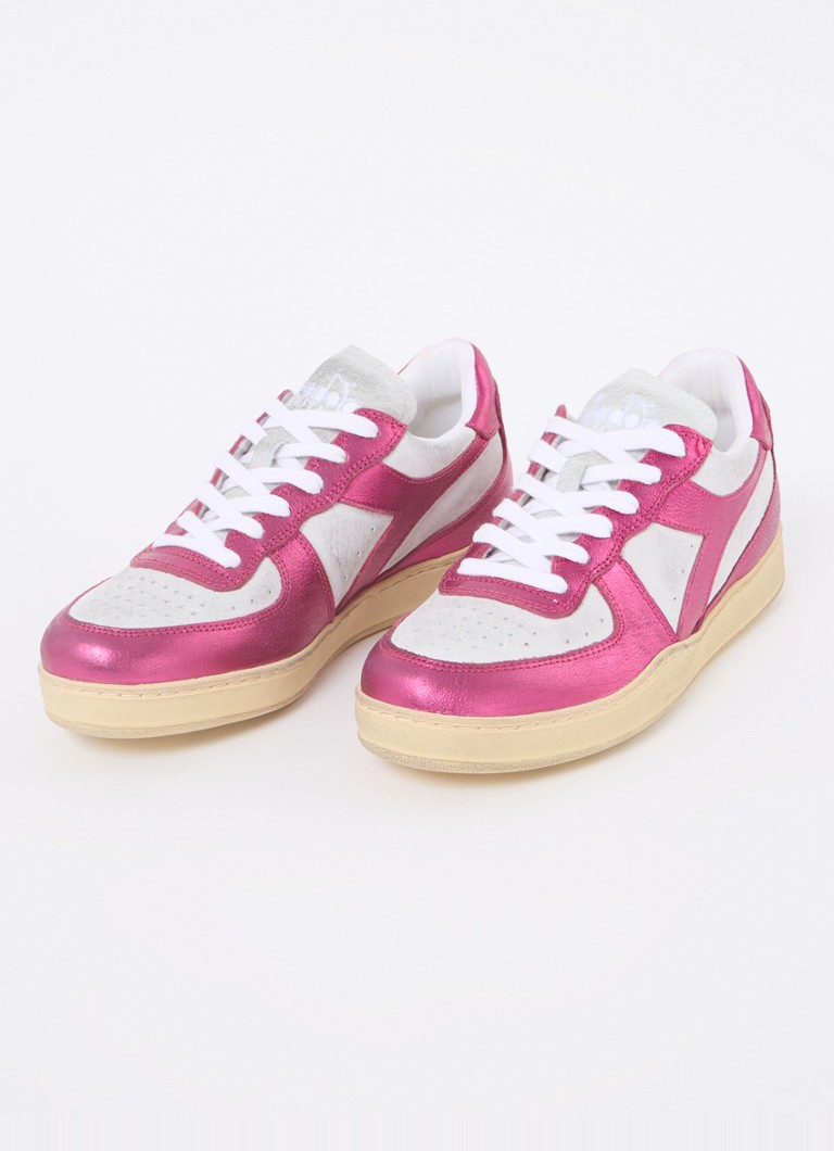 Skórzane buty sportowe Diadora Mi Basket Low z metalicznym wykończeniem