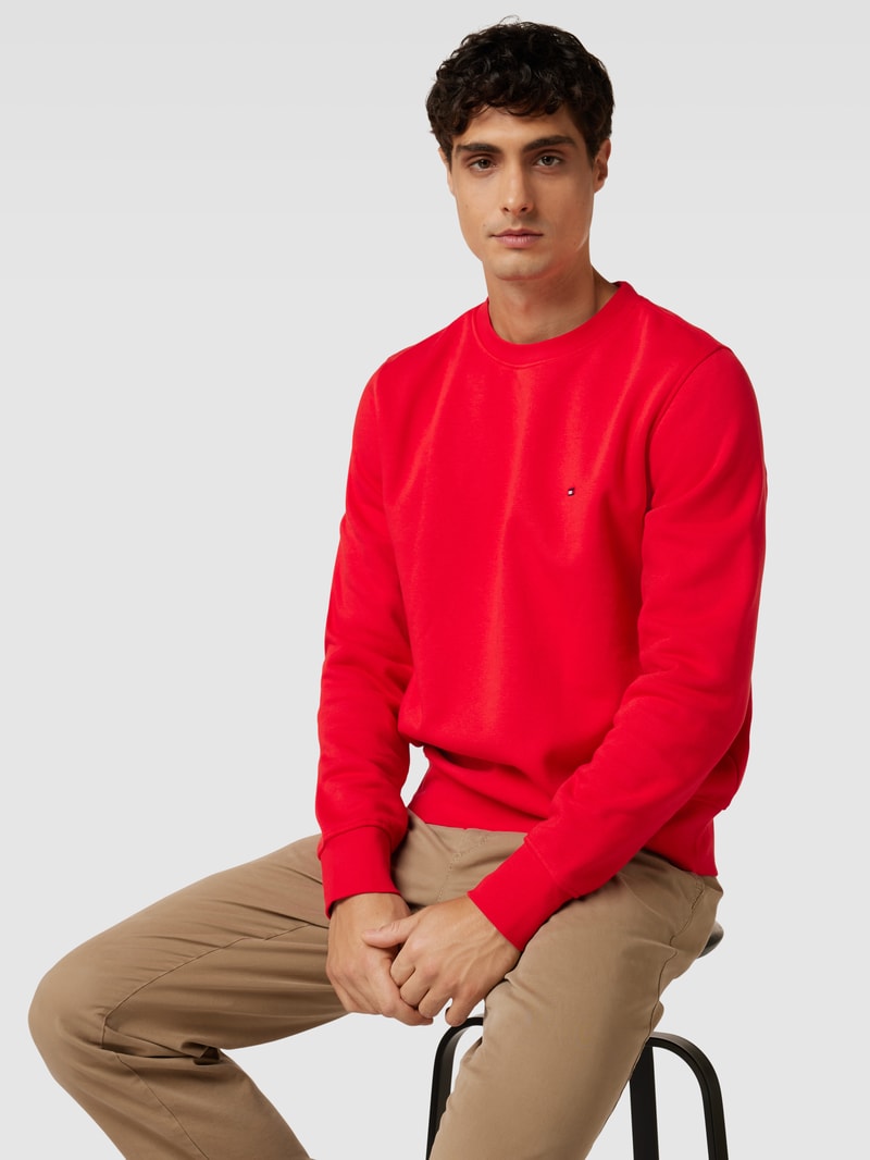 Sweatshirt mit Label-Stitching c in rot