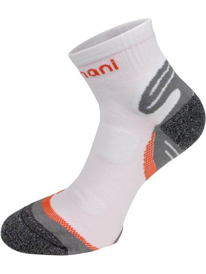 normani 3 Paar Kurzschaft-Sportsocken mit verstärkter Sohle in Weiß/Orange günstig kaufen