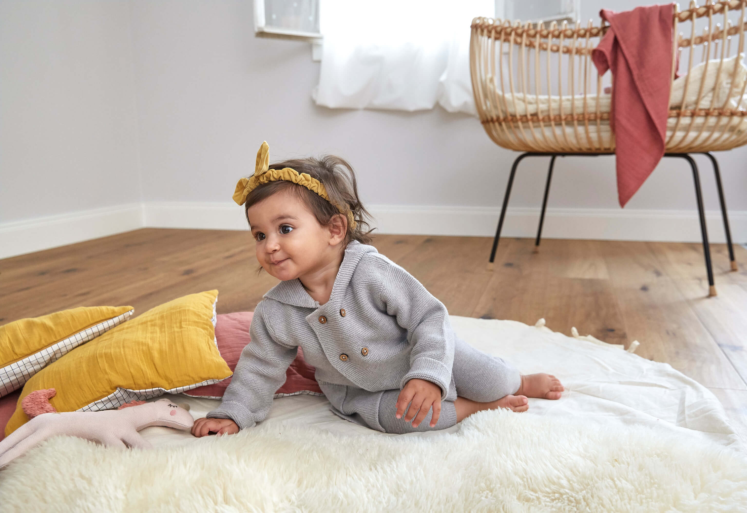 Baby Jacke - Strick Hoodie, Grau