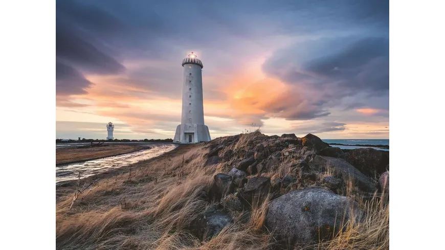 Ravensburger Puzzle - Magische Stimmung über dem Leuchtturm von Akranes, Island - 1500 Teile