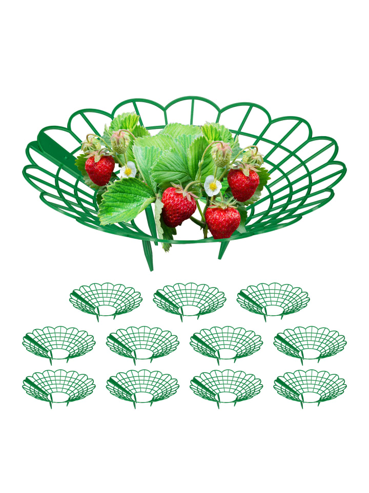relaxdays 12 x Erdbeerreifer in Grün - (H)10 x Ø 30 cm günstig kaufen onesize