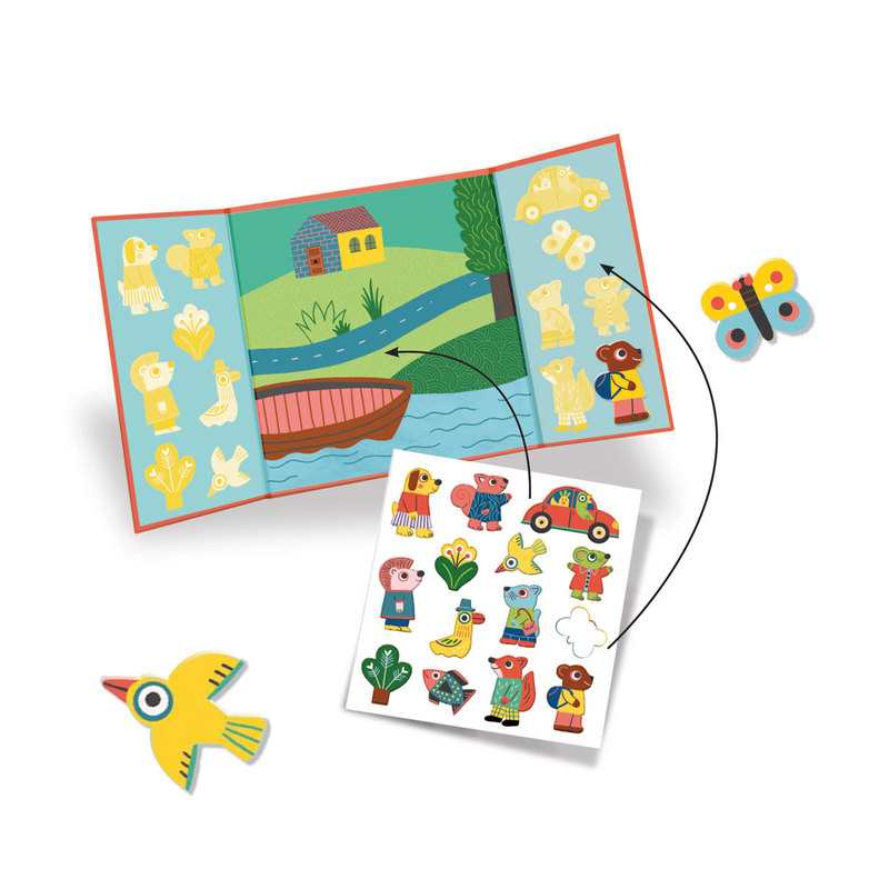 Pochette Stickers épais et repositionnables Les animaux Djeco