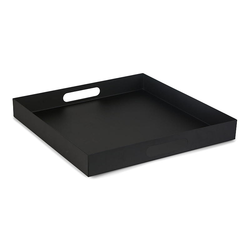 Home Lys/dekorfat 40x40x5 cm metall sort