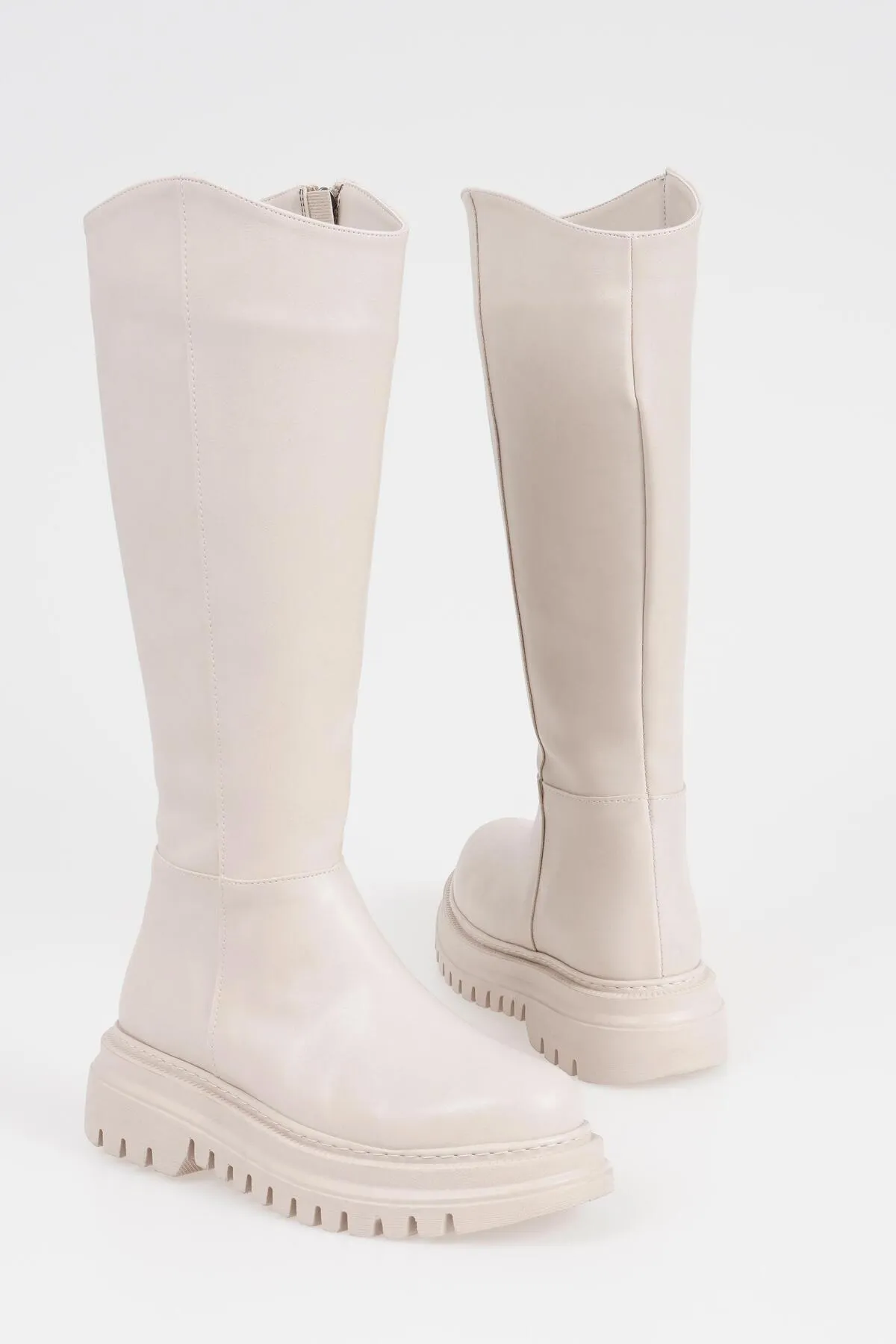 CZ London  Flache Damenstiefel, schnürsenkellos, dicke Sohle, Winterschuhe