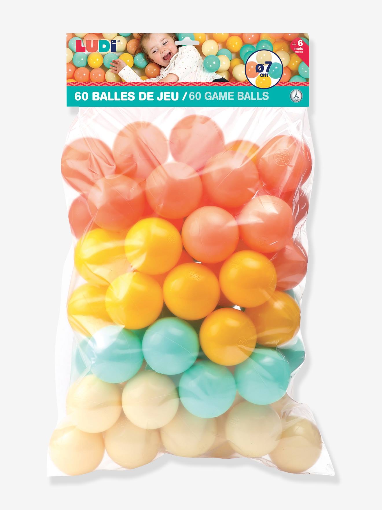 60 Balles de jeu LUDI multicolore
