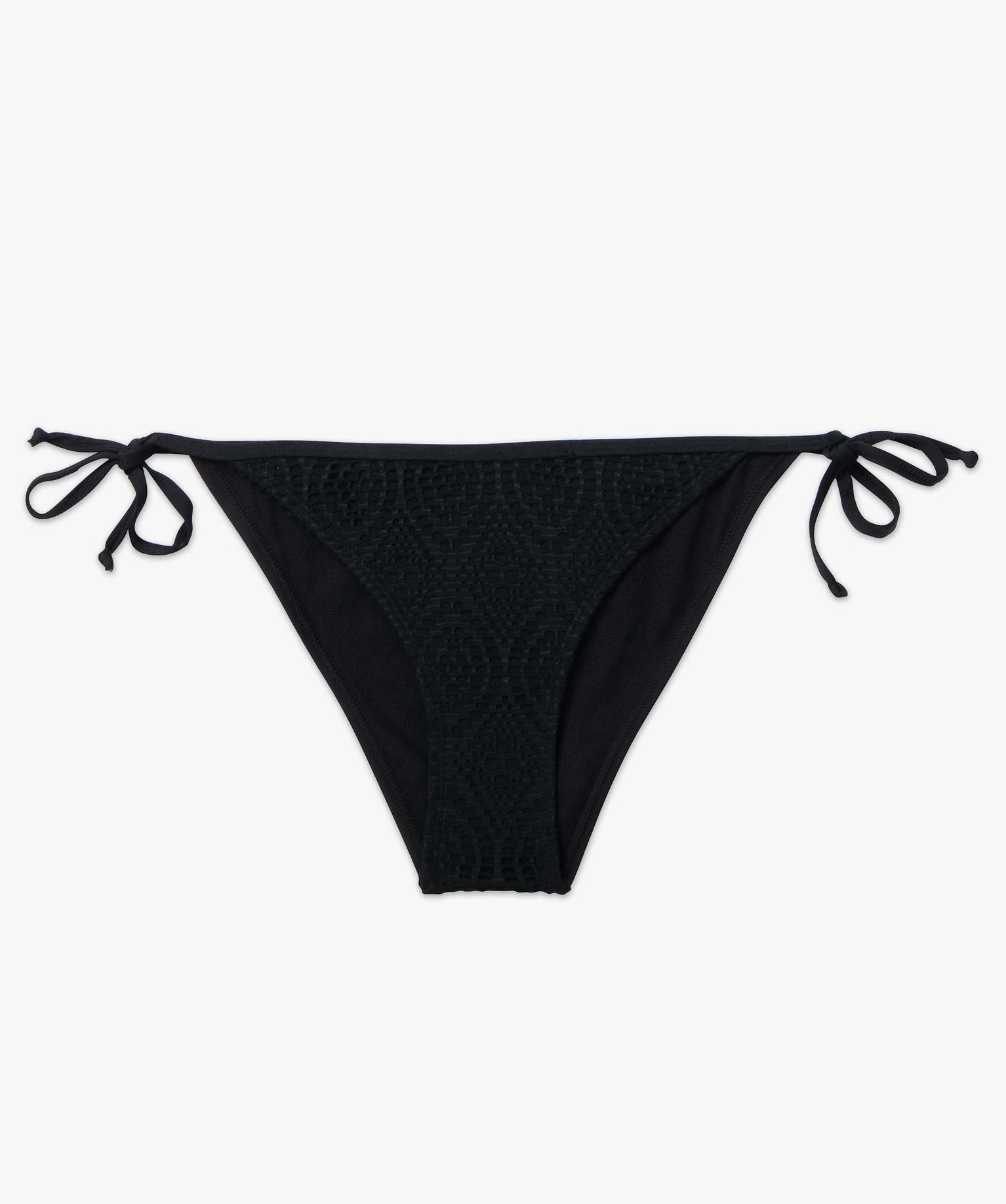Slip de bain femme avec dentelle sur l’avant noir | GEMO