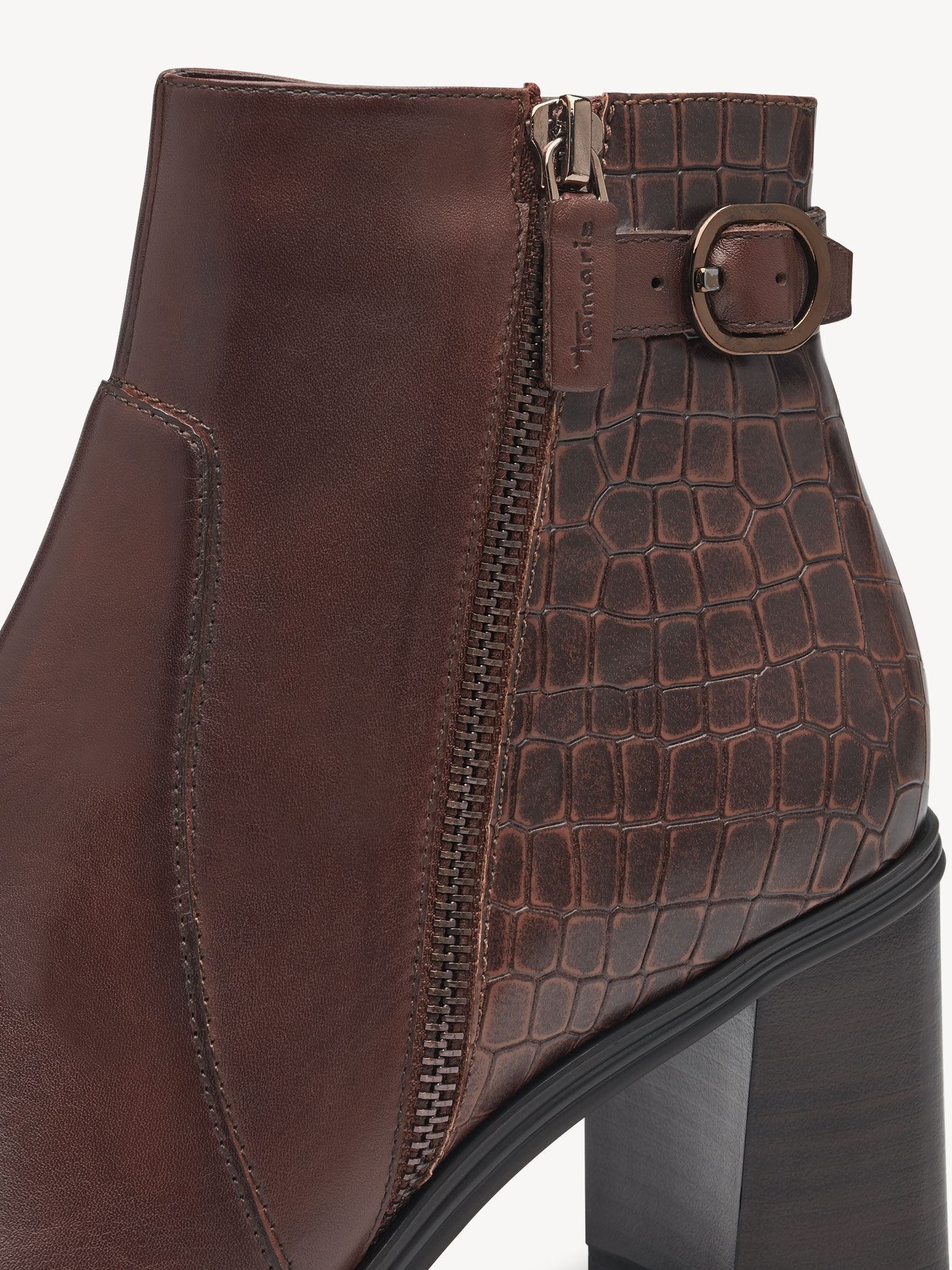 Bottine en cuir - marron